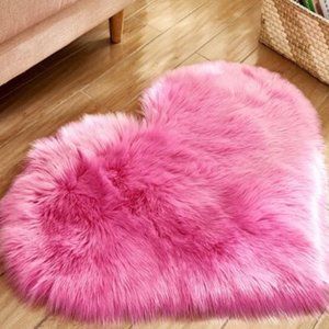Plush Heart Shaped Rug